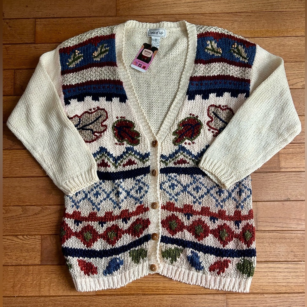 Cottagecore rustic embroidered cardigan